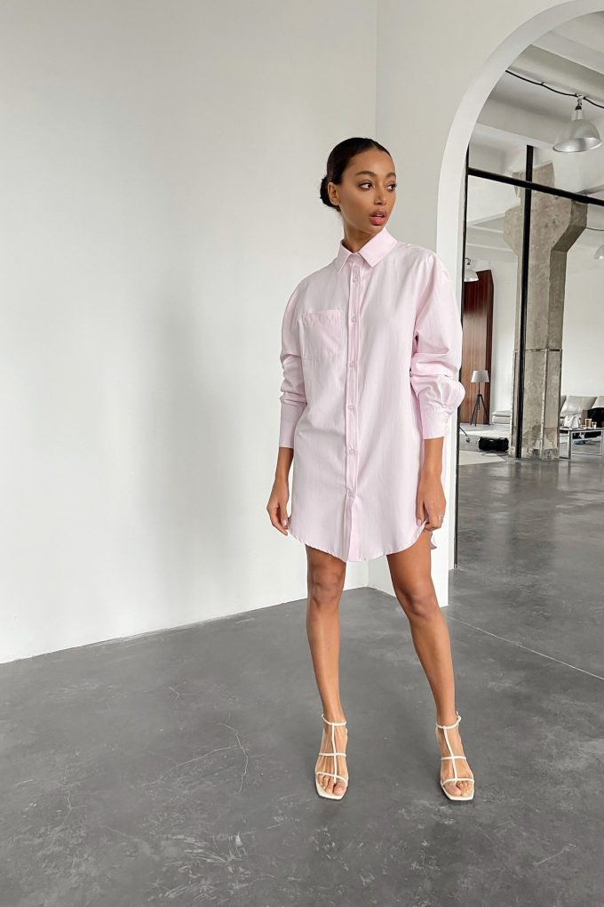 Oversized shirt dress in pink