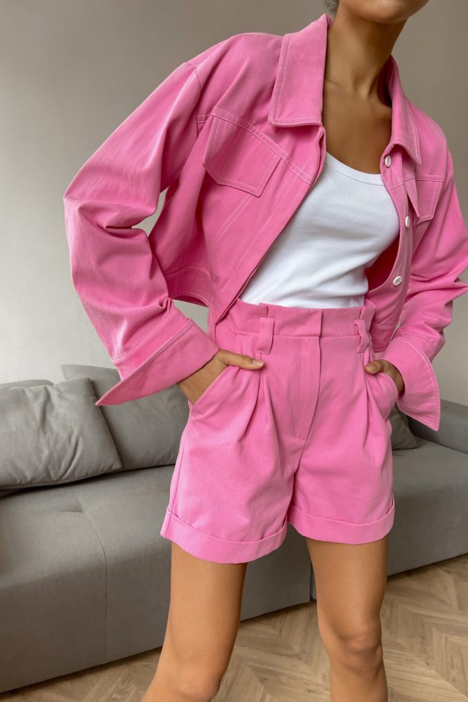 Куртка коротка з котону рожева