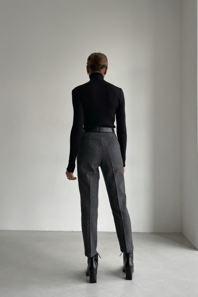 Wool blend classic pants in gray