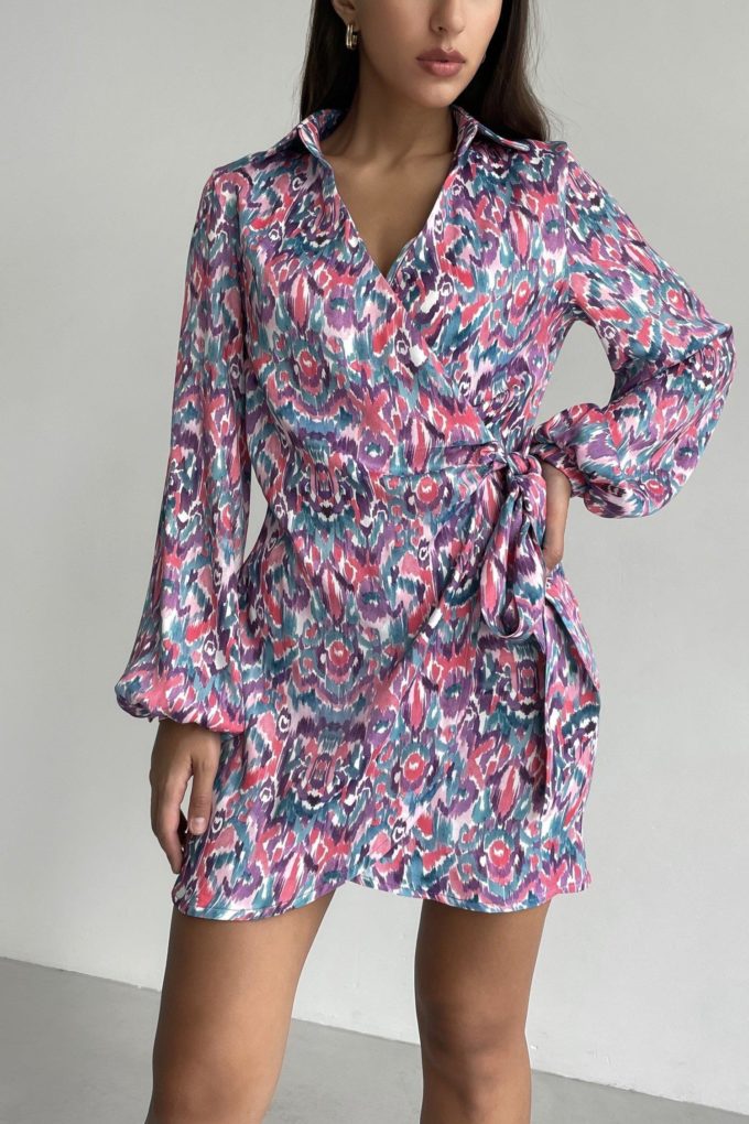 Mini dress with abstract print