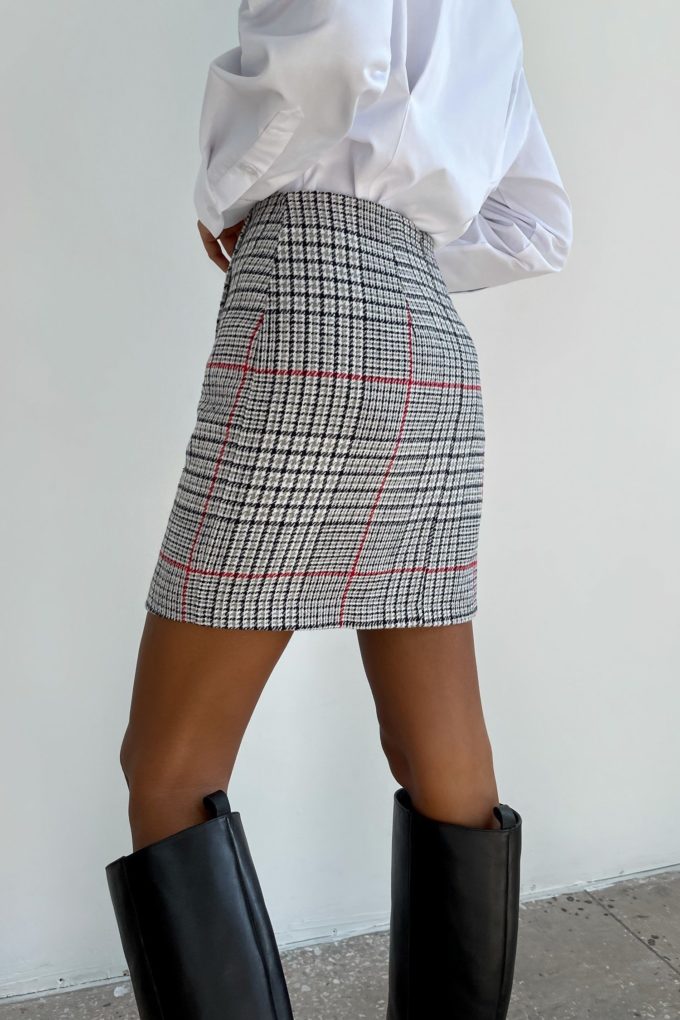 Wool mix mini skirt in gray