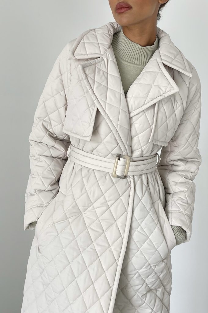 Quilted coat in creamy