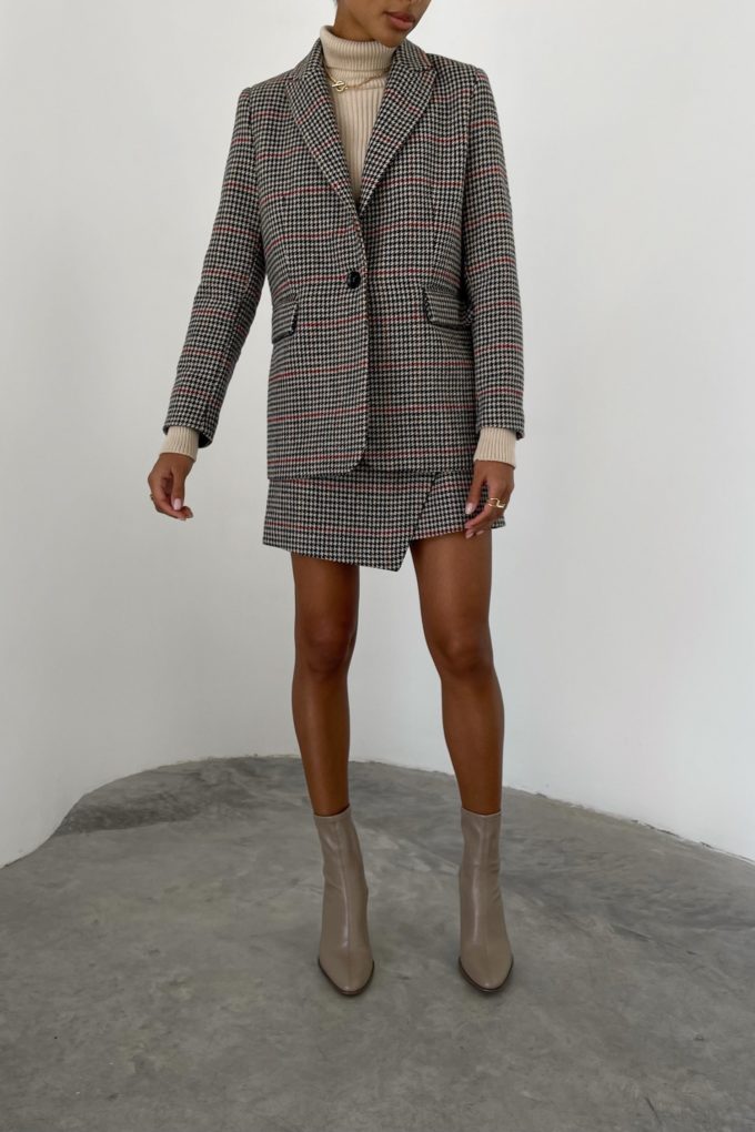 Wool mix blazer with pattern