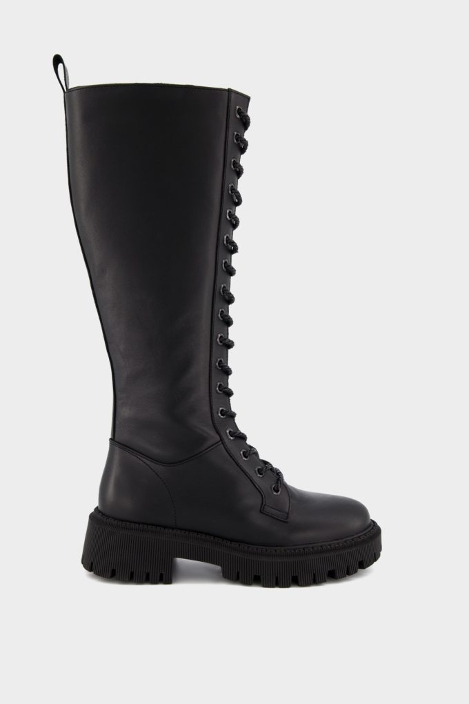 Black high boots with lacing photo 2