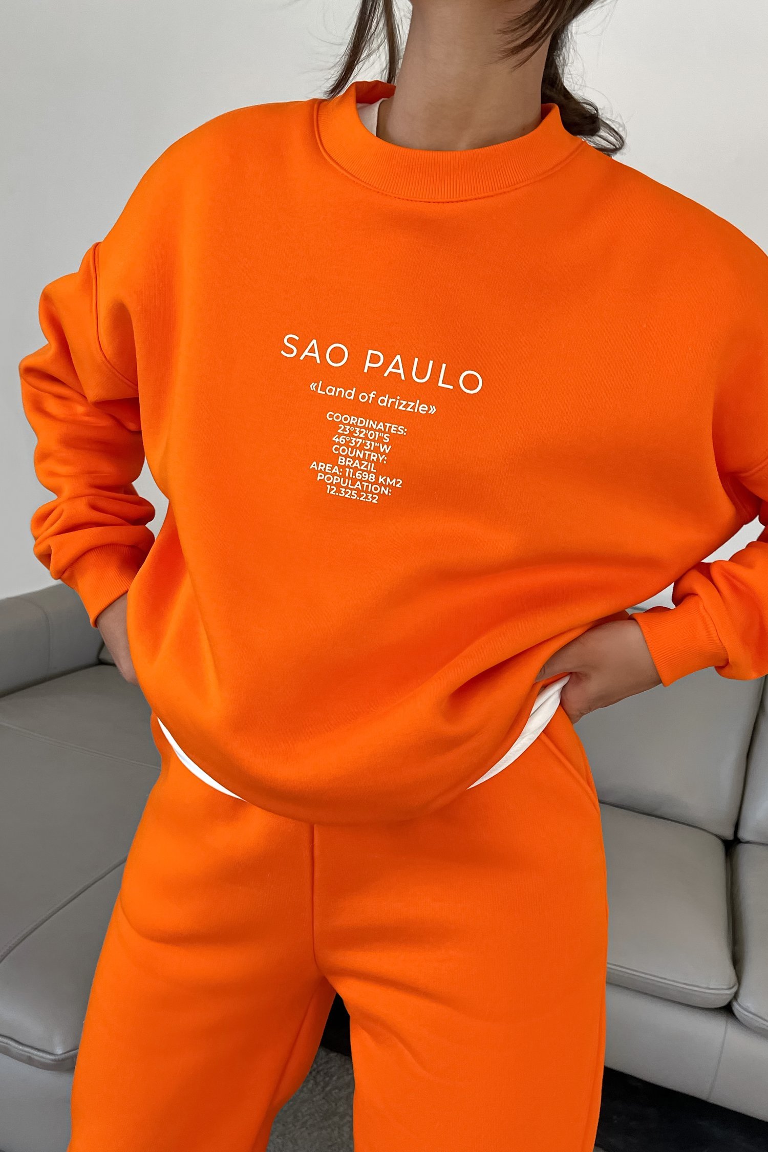 Свитшот оверсайз Sao Paulo оранжевый - THE LACE photo 98203