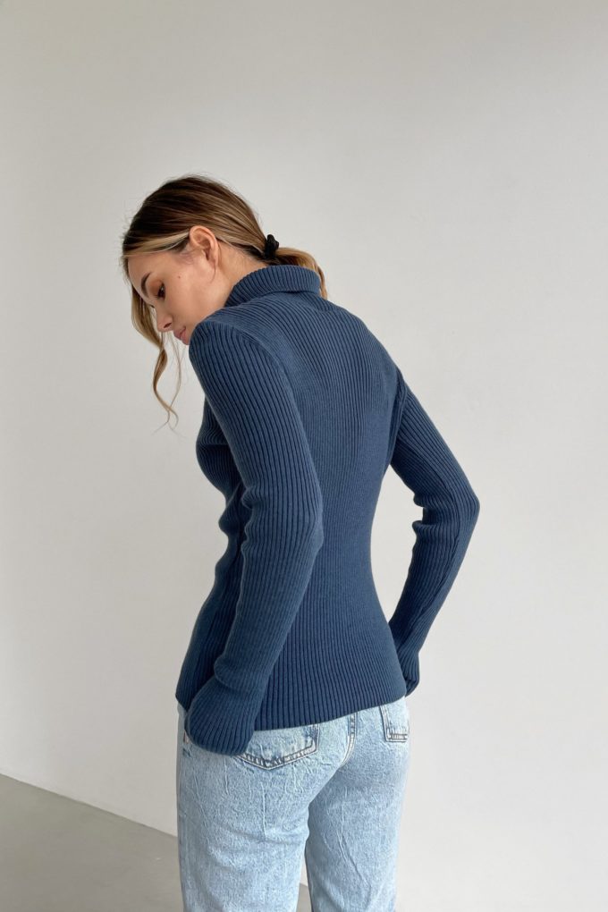 Turtleneck sweater in dark blue