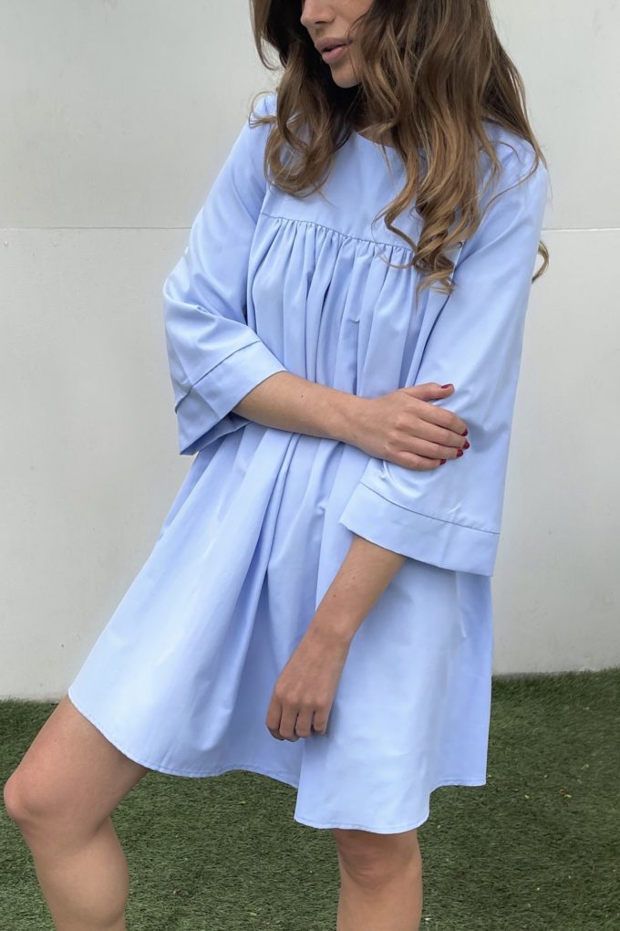 Free cut mini dress in blue