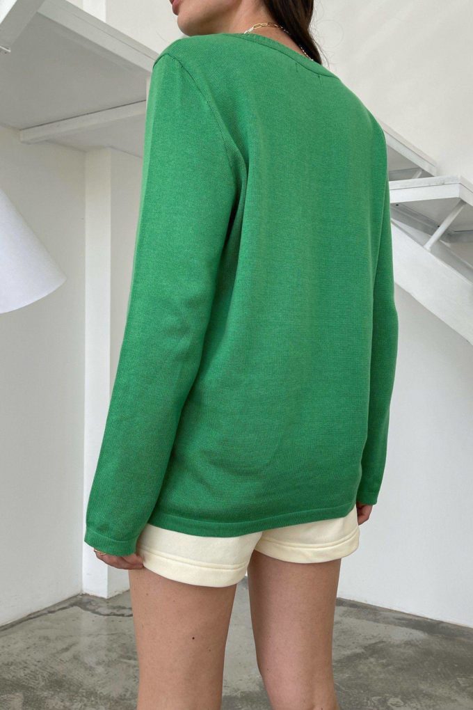 Knitted jumper in green
