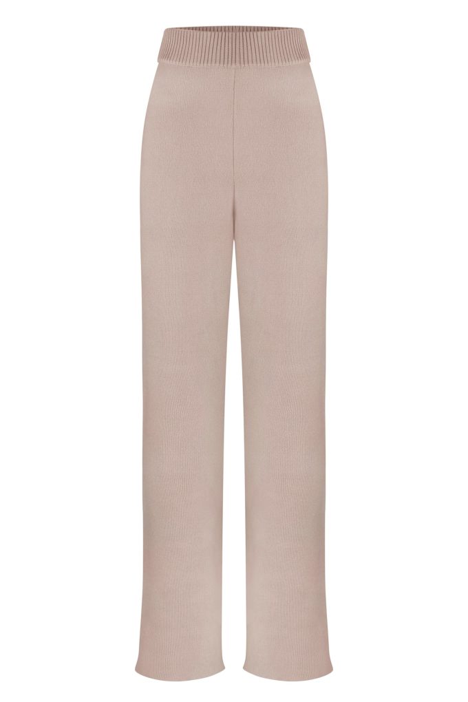 Knitted pants in cream photo 5