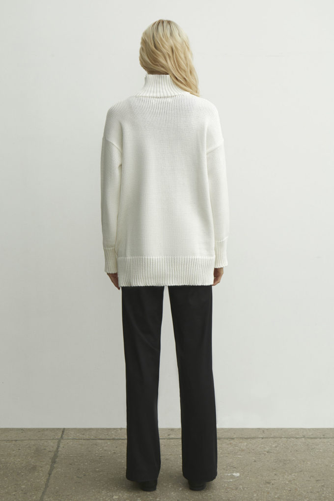 Sweater with wide cuffs is milk photo 3