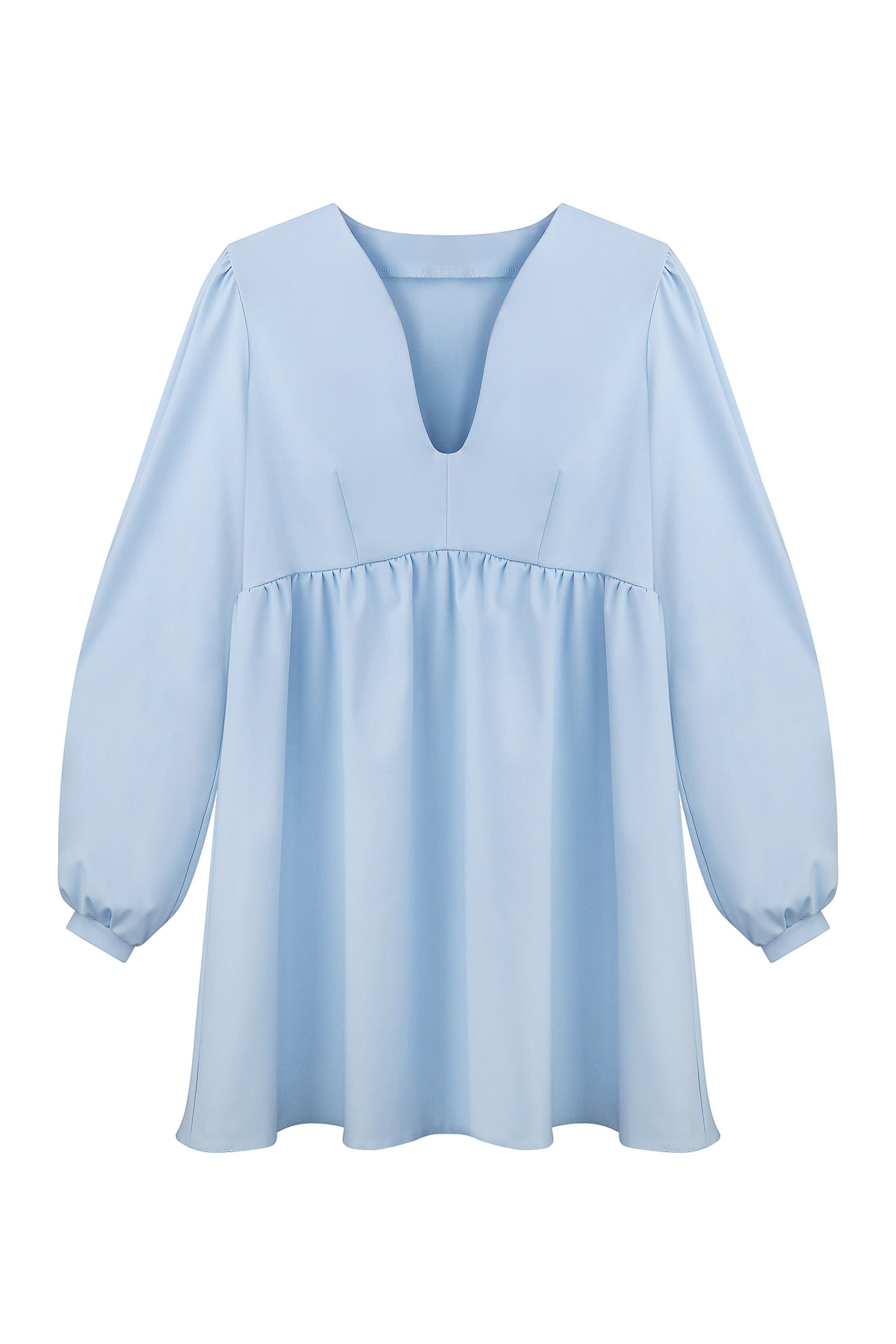 Сукня міні з фігурним вирізом блакитна - THE LACE photo 122554