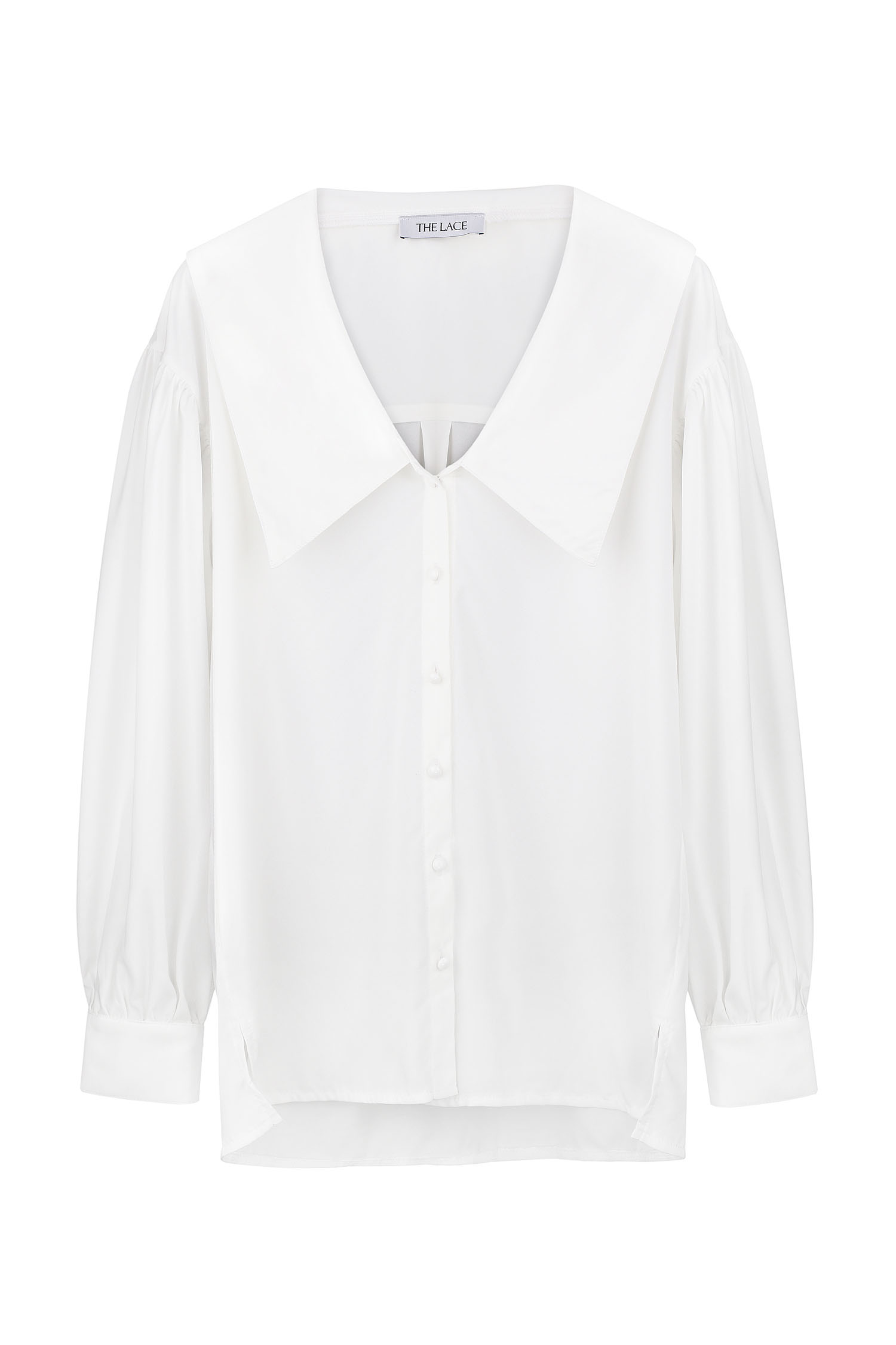 Блуза з подовженим коміром молочна - THE LACE photo 123261