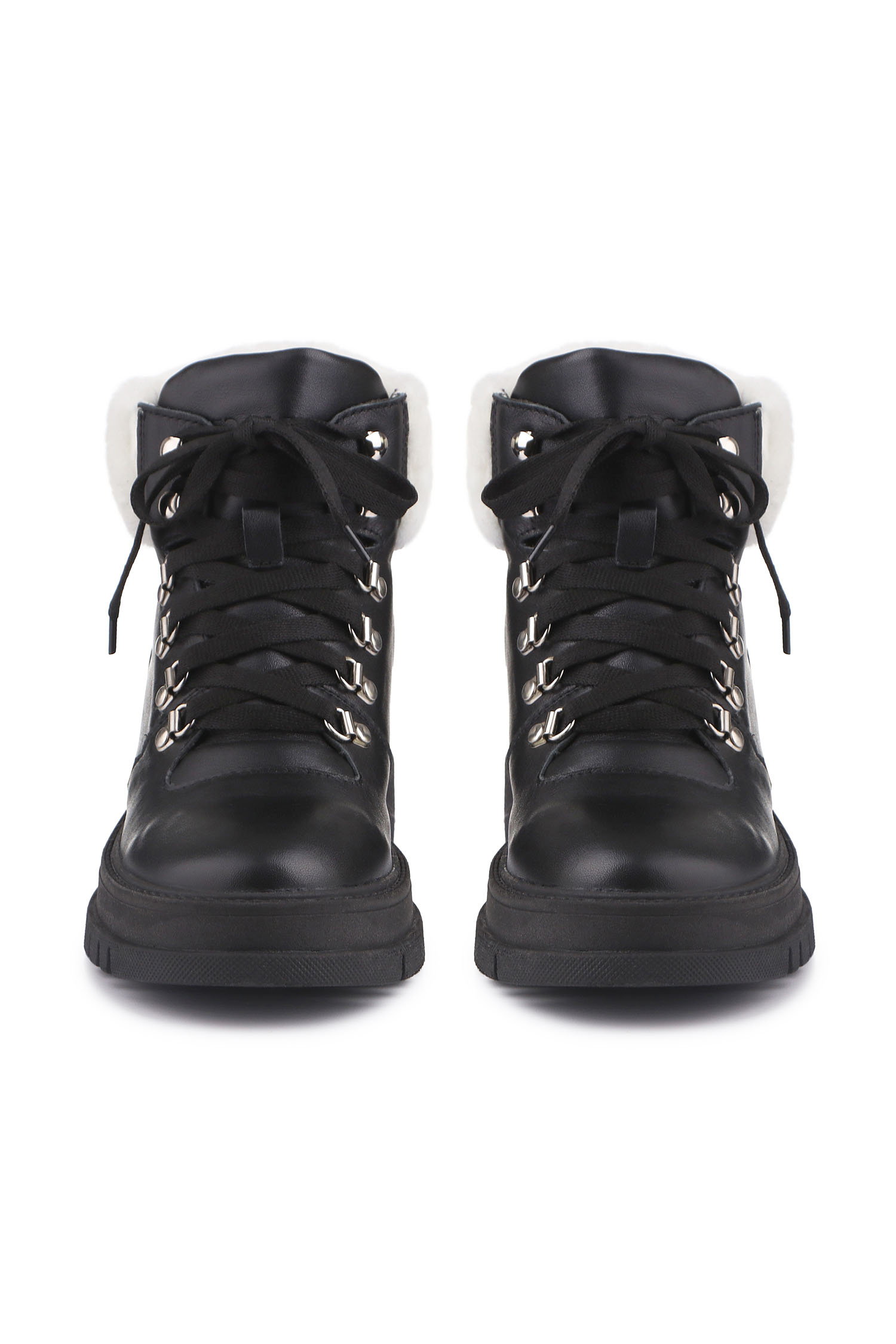 Зимові черевики Hiking boots чорні з білим хутром - THE LACE фото 123278