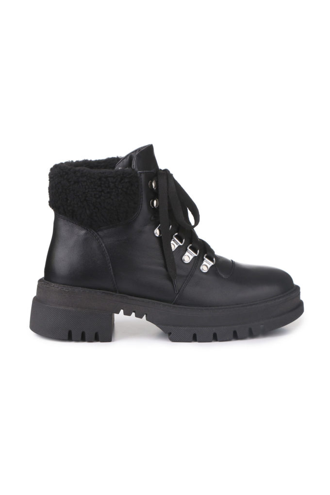 Зимові черевики Hiking boots чорні з чорним хутром - THE LACE