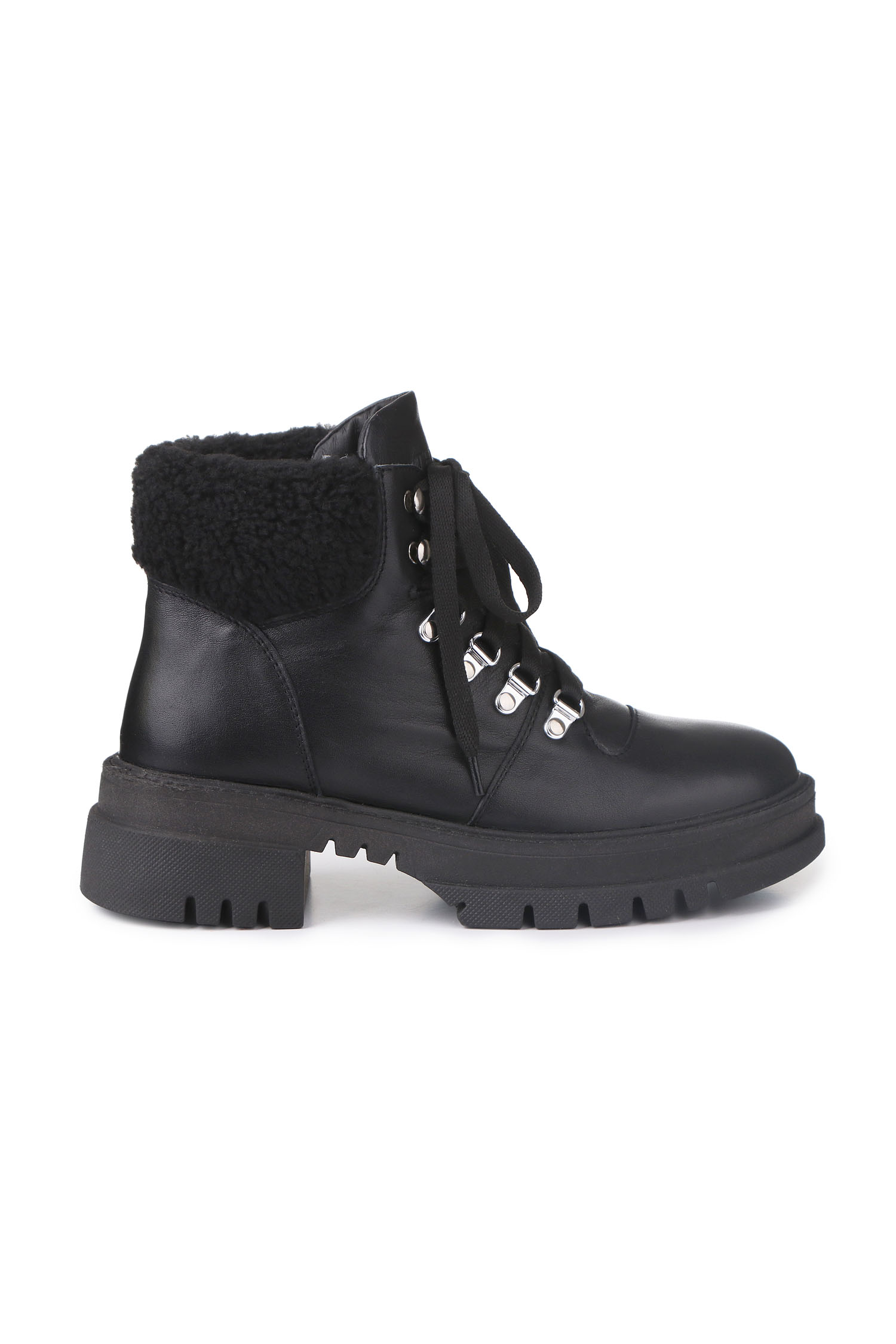 Зимові черевики Hiking boots чорні з чорним хутром - THE LACE photo 123284