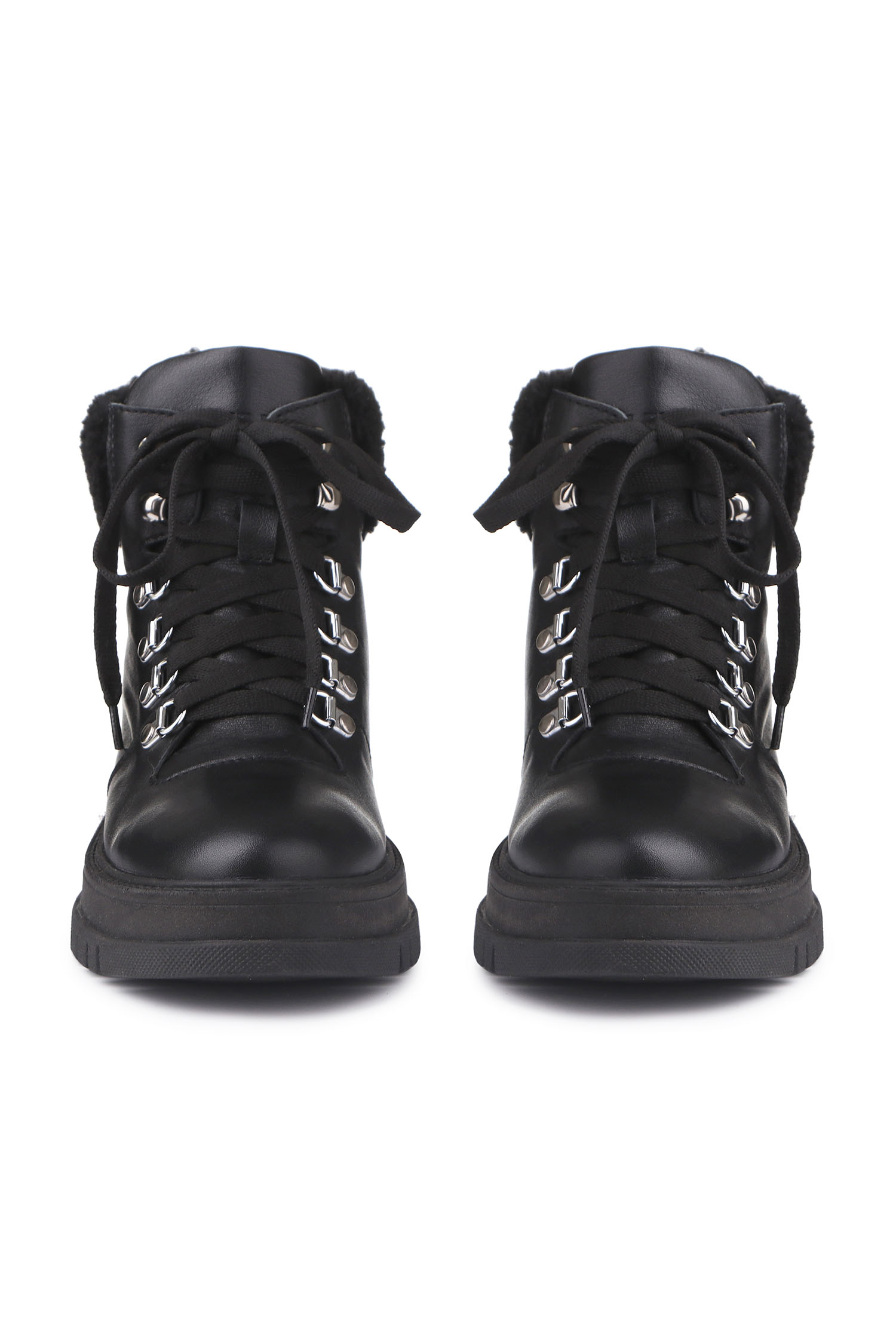 Зимові черевики Hiking boots чорні з чорним хутром - THE LACE фото 123285