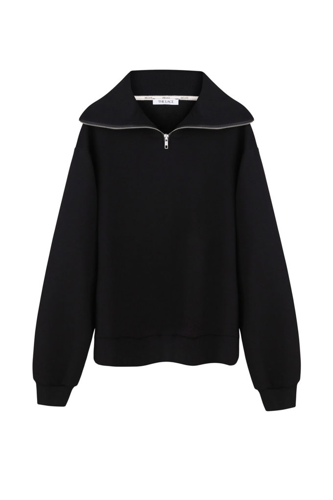 Zipped sweatshirt in black photo 5