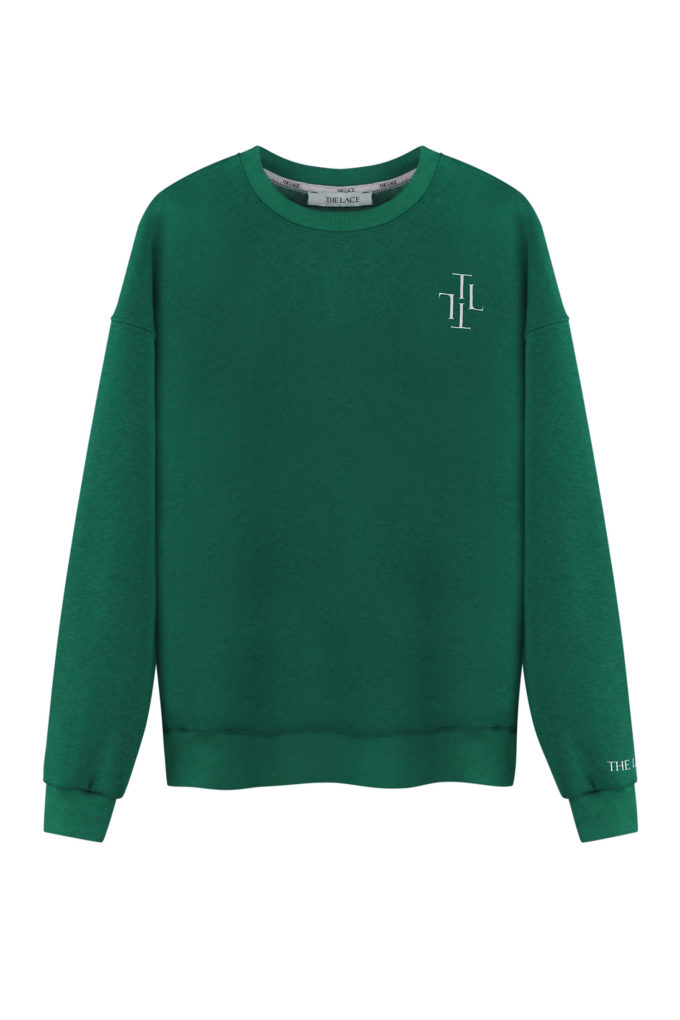 Sweatshirt with a print in green photo 4