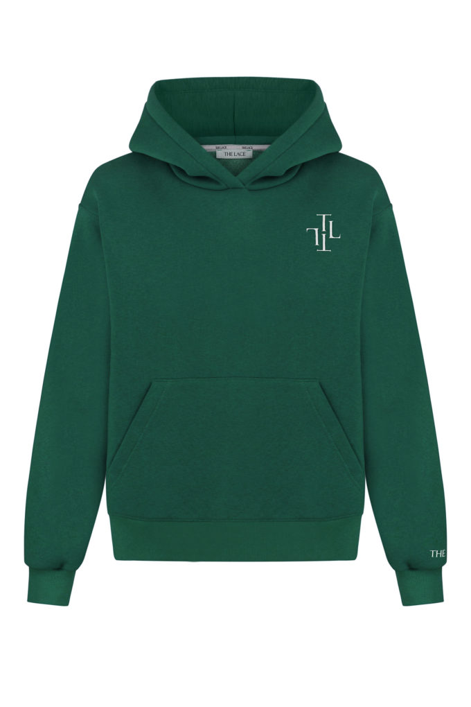 Hoodie with print in green photo 4