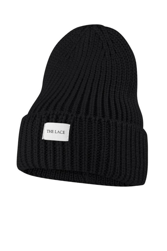 Wool mix hat with label in black photo 3