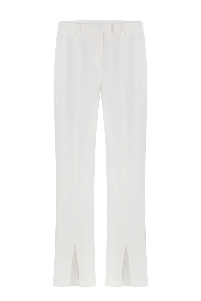 Pants with front slits in white photo 5