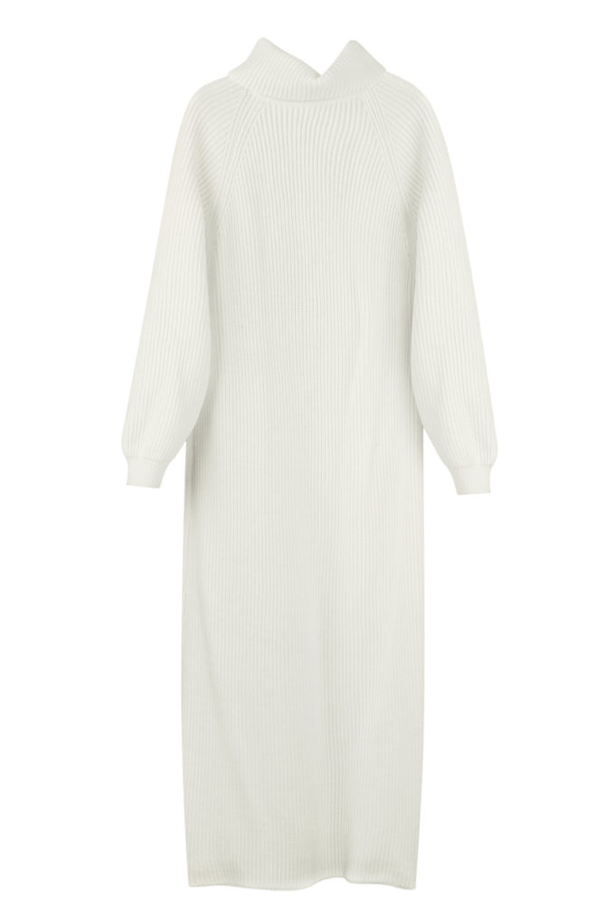 Трикотажна сукня міді вільного крою молочна фото 5