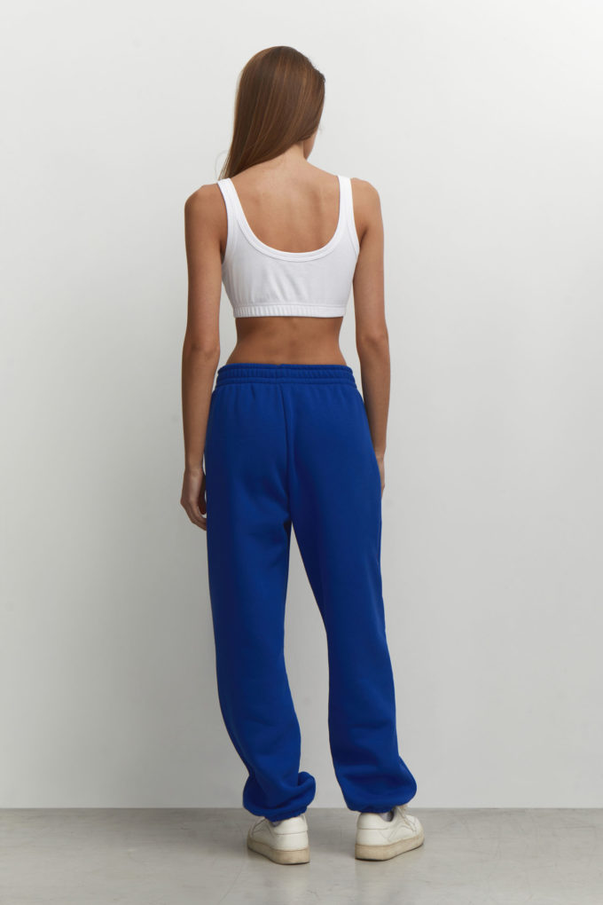 Joggers with print in blue photo 2