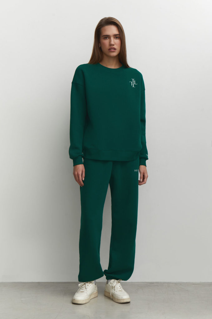 Sweatshirt with a print in green photo 2