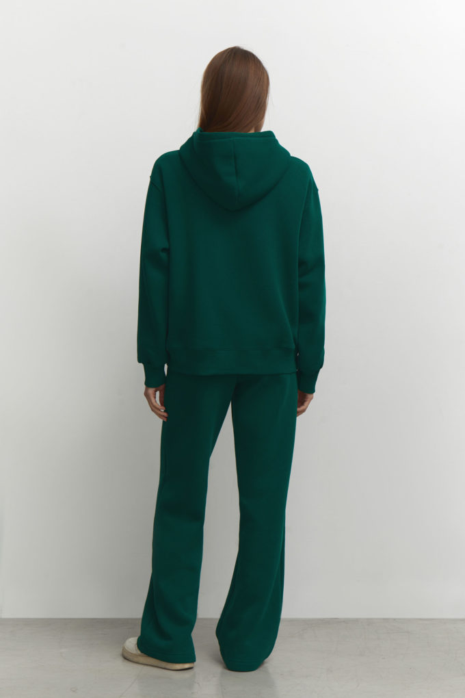 Hoodie with print in green photo 3