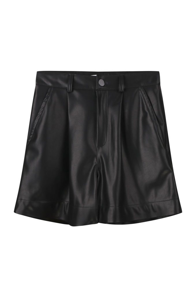 Faux leather shorts in black photo 6