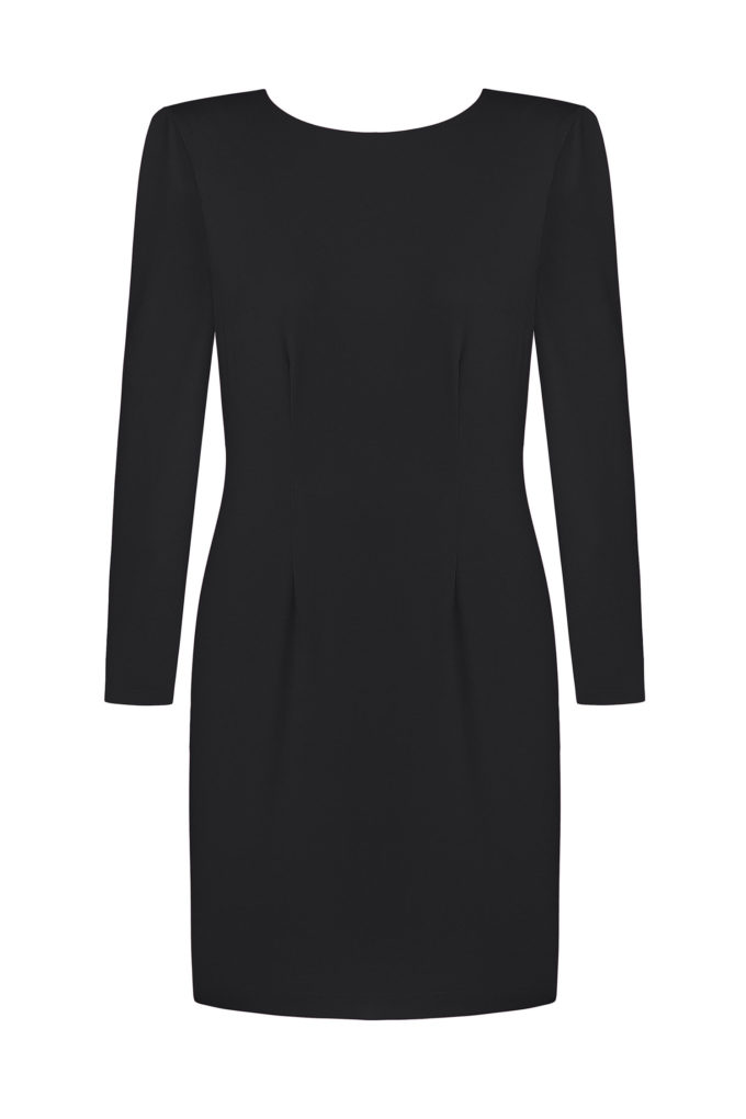 Mini dress with back cut in black photo 4
