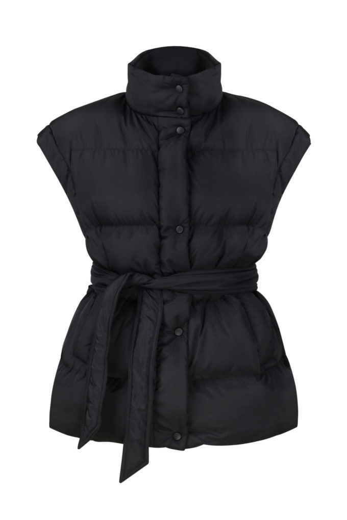 Oversized quilted vest in black photo 5