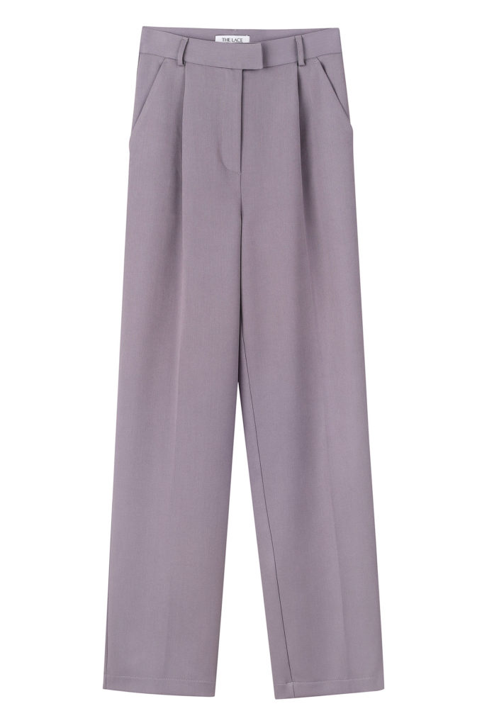 Classic pants with tucks in gray photo 3