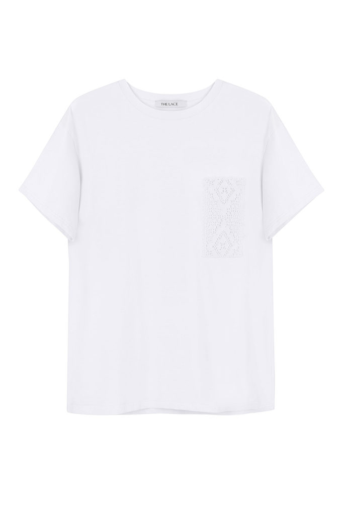 Oversized T-shirt with embroidery decoration in white photo 4