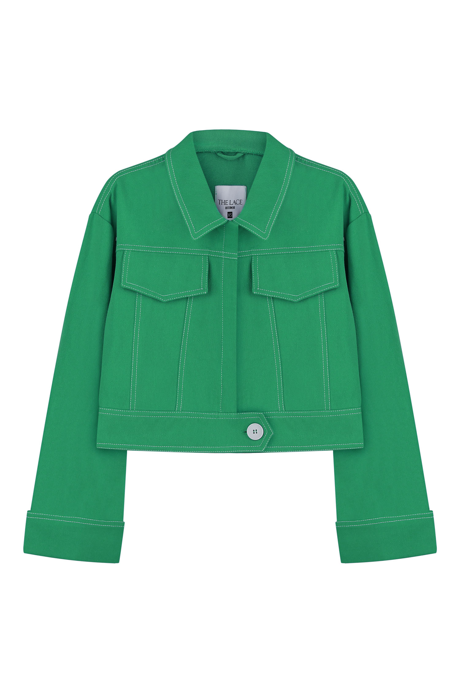 Куртка коротка з котону зелена - THE LACE фото 138194