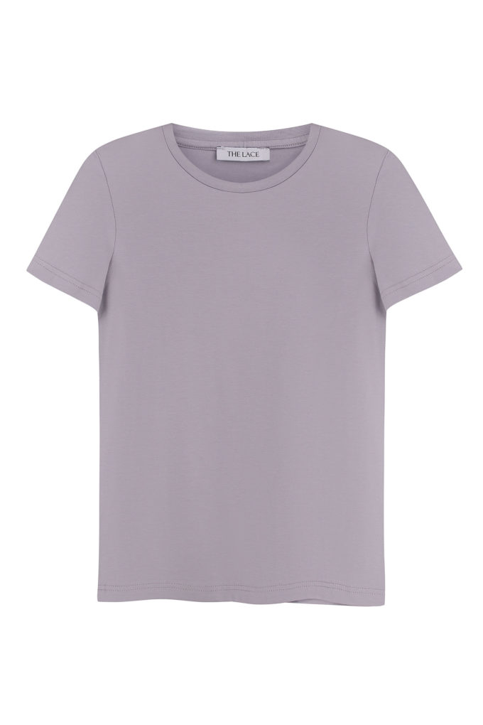 Slim fit T-shirt in light gray photo 4