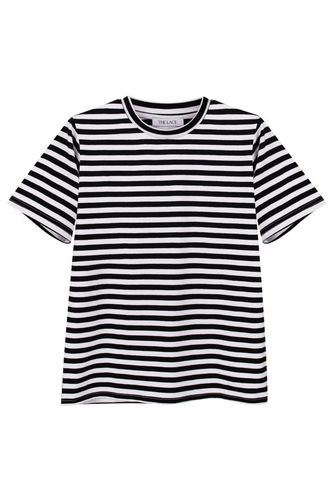 Relaxed fit T-shirt with stripes in black photo 3