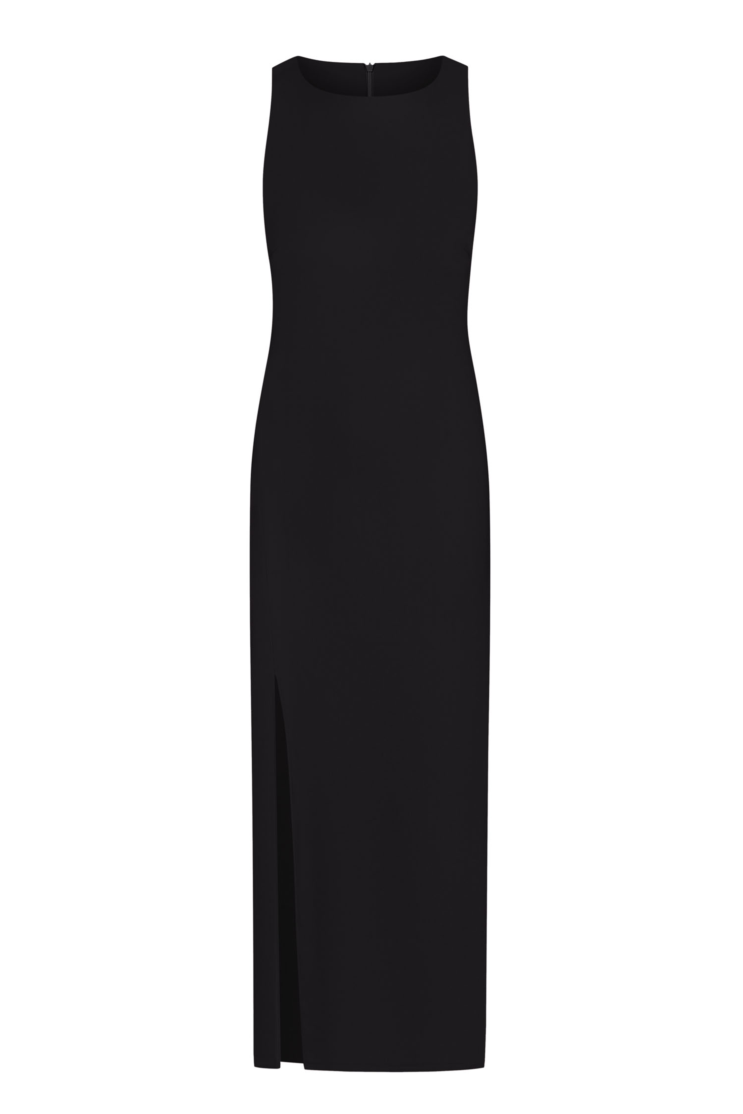 Сукня футляр міді з розрізом чорна - THE LACE photo 138225