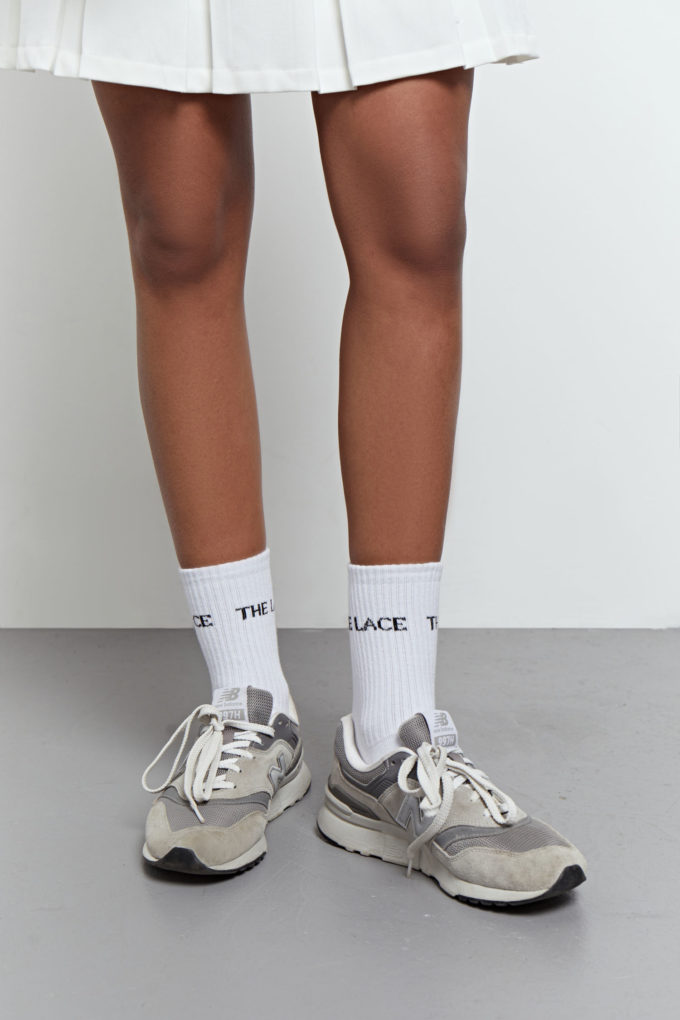 Шкарпетки білі з логотипом - THE LACE