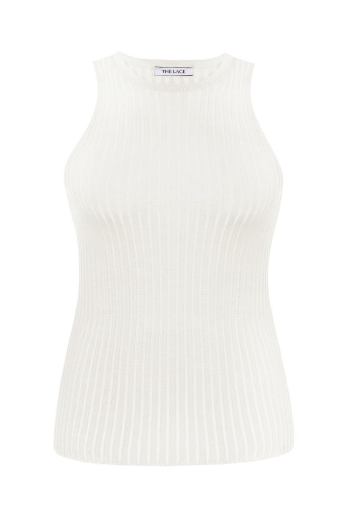 Knitted translucent top in milk photo 4