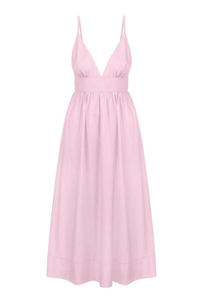 Midi sundress with thin straps in rose photo 4