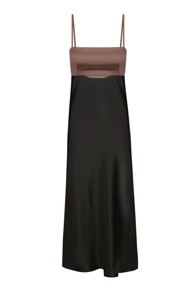 Сукня комбінована чорна з шоколадним верхом фото 3
