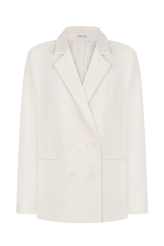 Oversized blazer in white photo 7