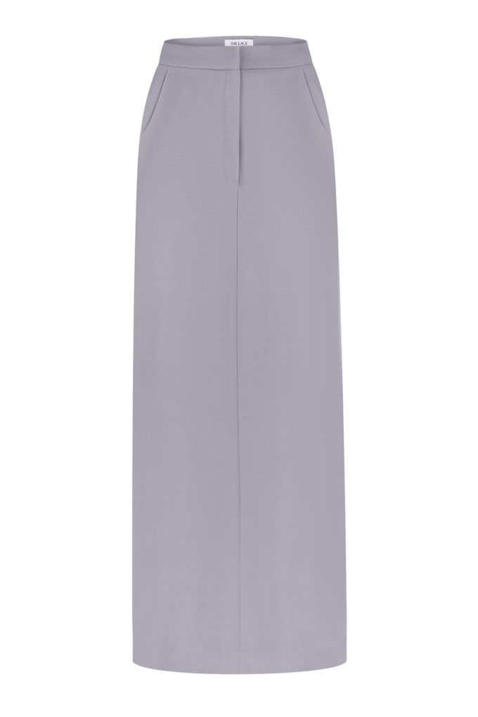 Straight midi skirt in gray photo 5
