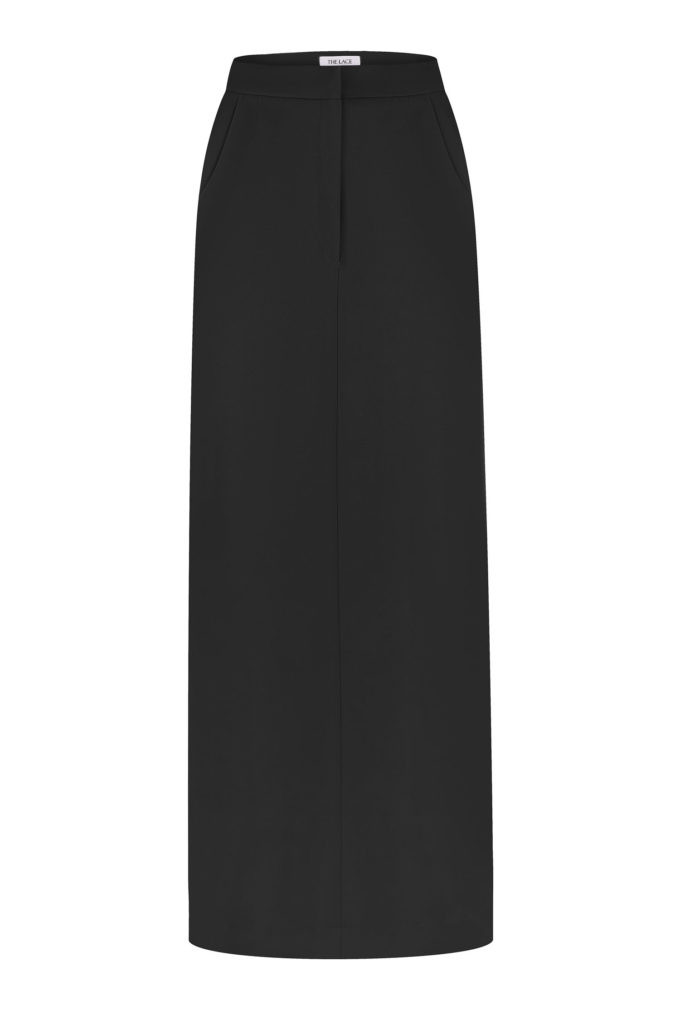 Straight midi skirt in black photo 5