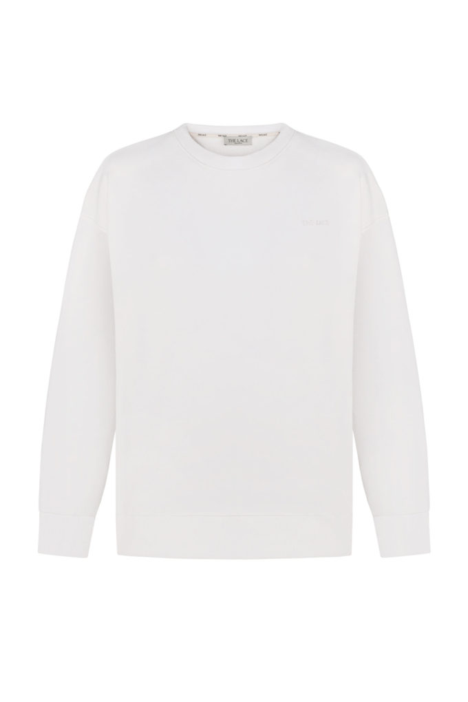 Sweatshirt with embroidery in milk photo 4