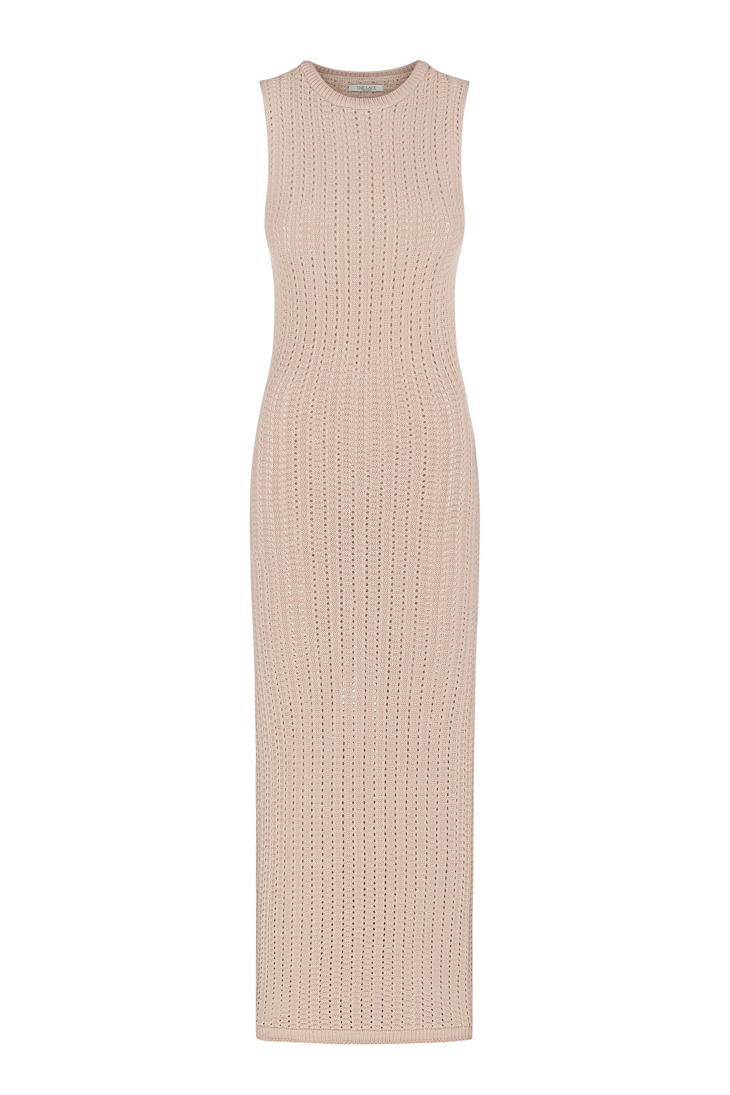 Трикотажна сукня максі з ажурною вʼязкою кремова - THE LACE фото 152678