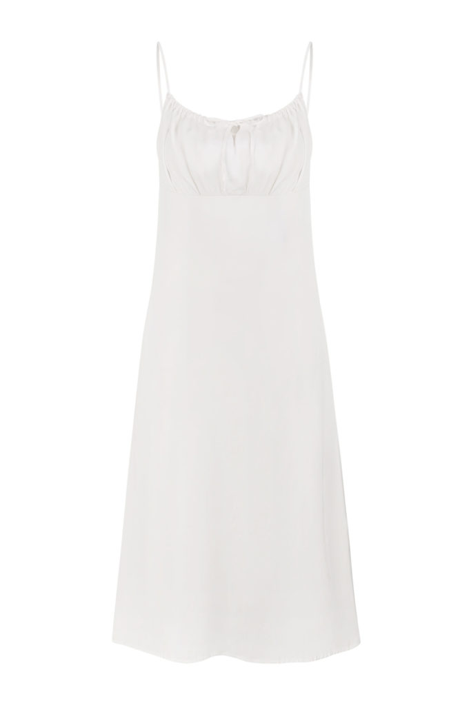 Tencel sundress with thin straps in milk photo 3