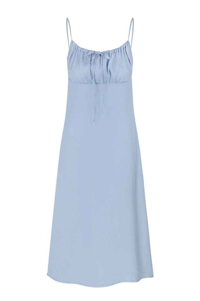 Tencel sundress with thin straps in blue photo 3