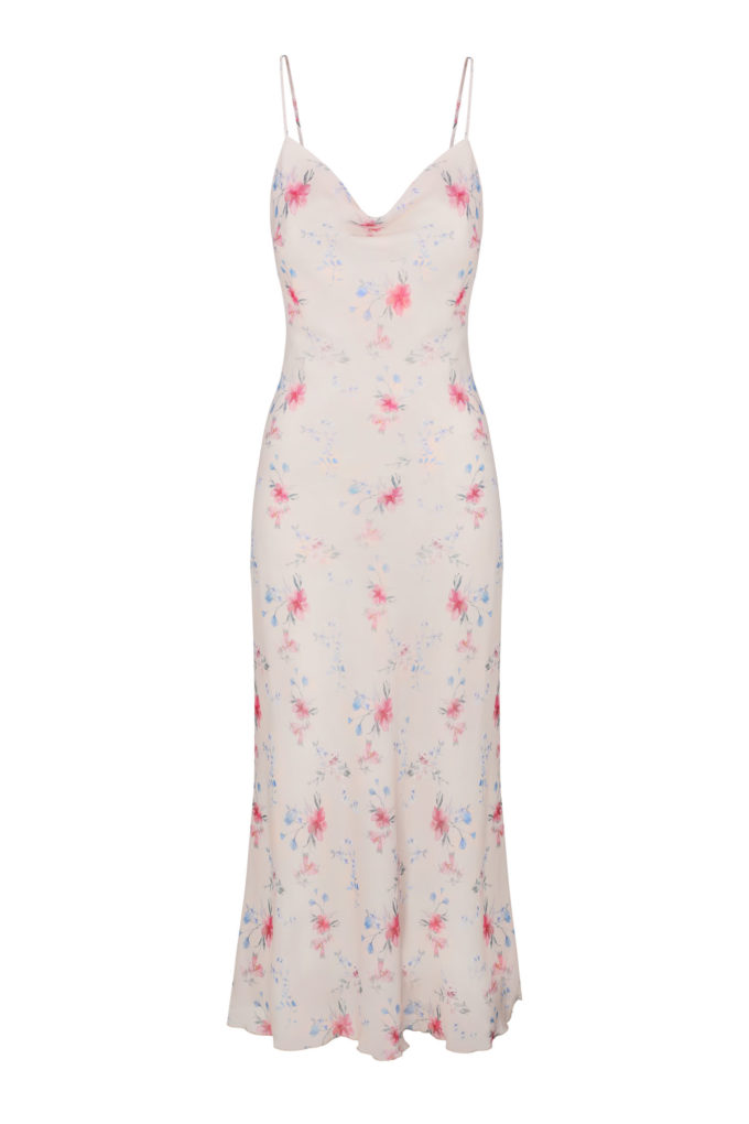 Combination dress with Fairy flowers print in powder photo 4